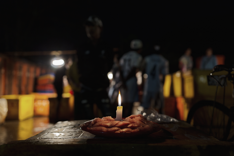 Kerze Fischmarkt in Yangon