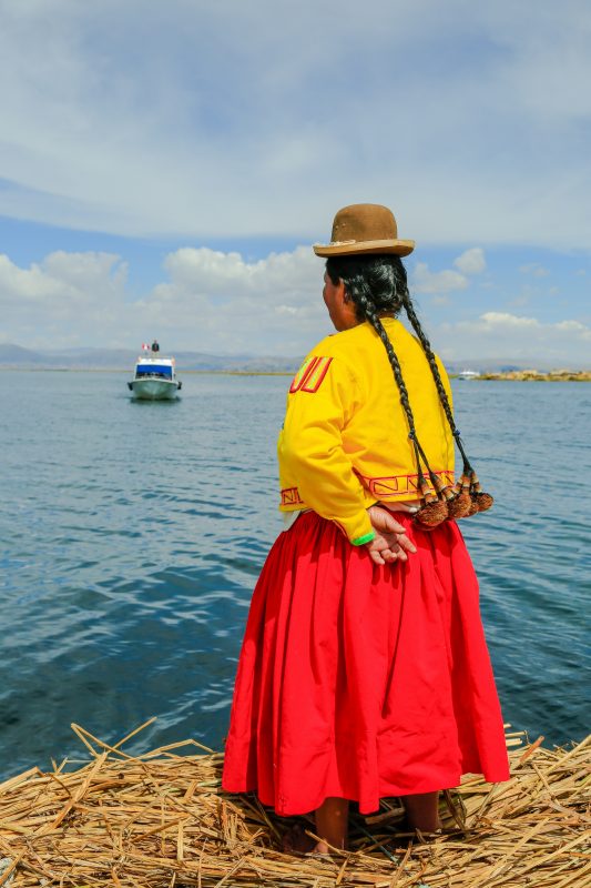 Auf den Schilfinsel im Titicaca See
