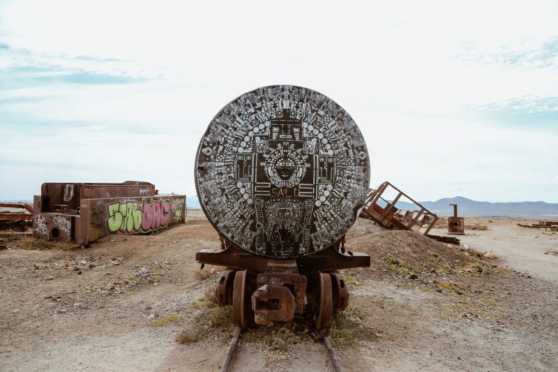 Eisenbahnfreidhof in der Nähe der Salar de Uyuni