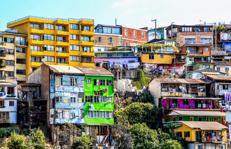 Bunte Häuser in Valparaiso